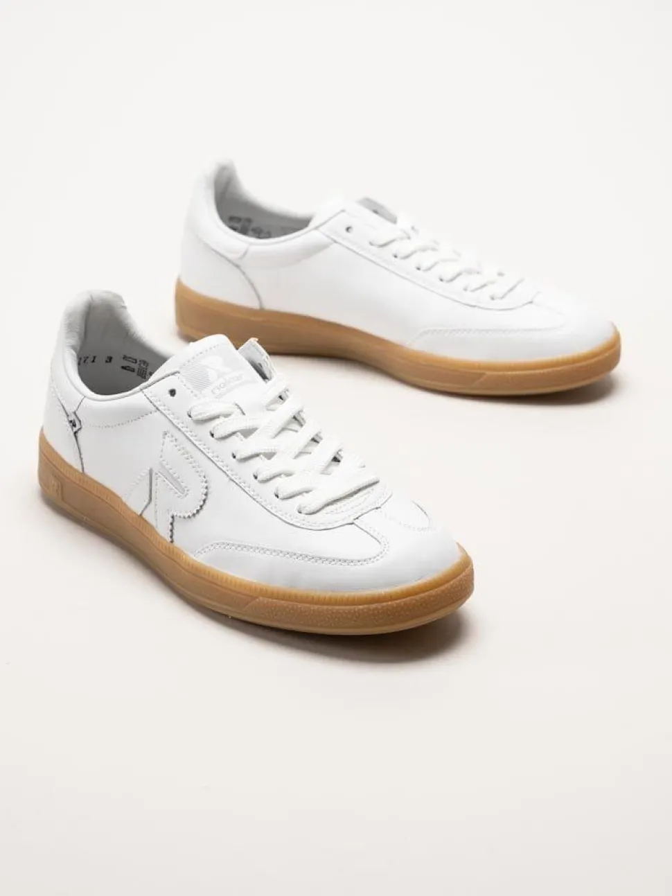 Rieker - Vita sneakers i skinn