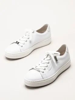 Rieker - Vita sneakers i skinn