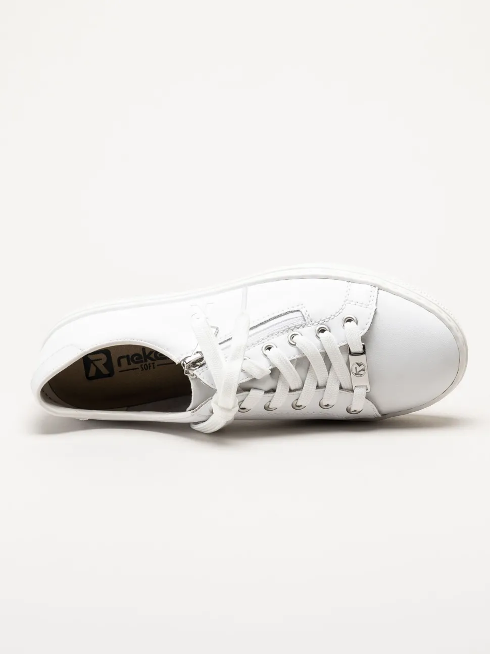 Rieker - Vita sneakers i skinn