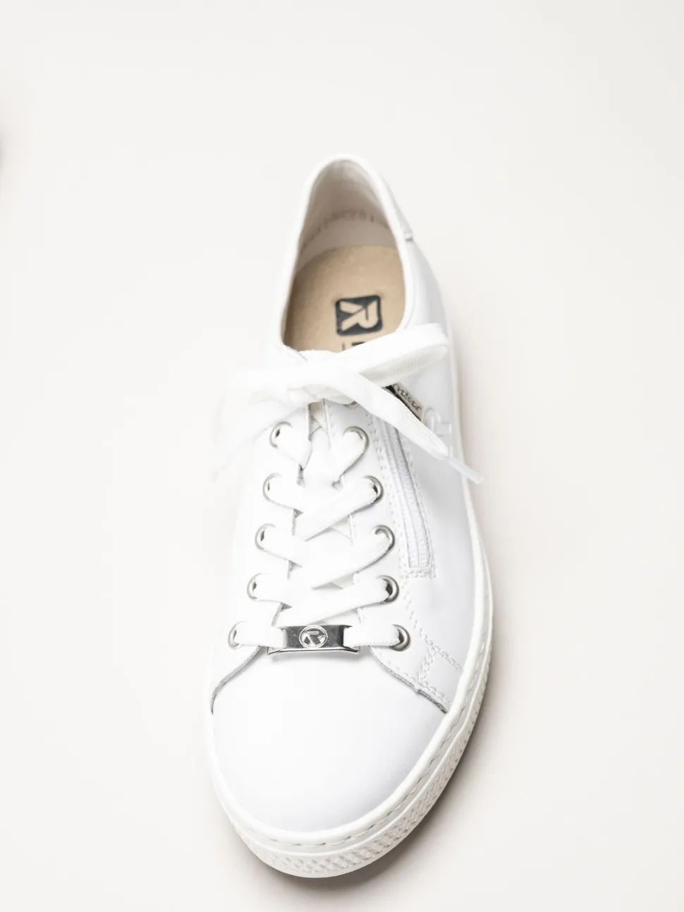 Rieker - Vita sneakers i skinn