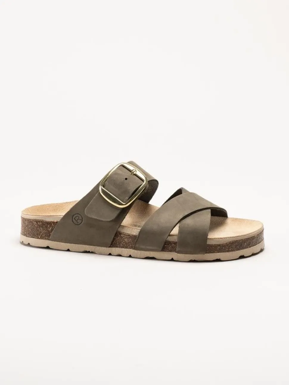 Rohde - Elba - Olivgröna slip in sandaler i nubuck