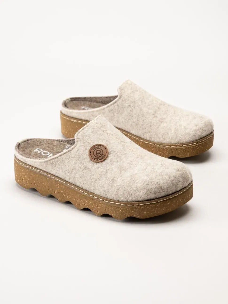 Rohde - Foggia-D - Beige tofflor i filt