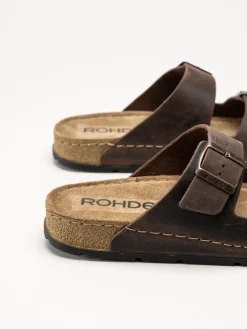 Rohde - H.Soave - Mörkbruna slip in sandaler