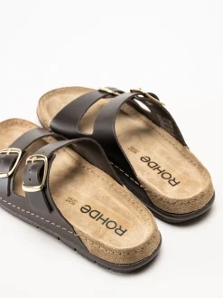 Rohde - Rodigo-D - Mörkbruna sandaler i skinn