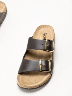 Rohde - Rodigo-D - Mörkbruna sandaler i skinn