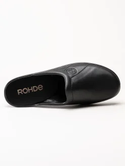 Rohde - Svarta slip in tofflor i skinn
