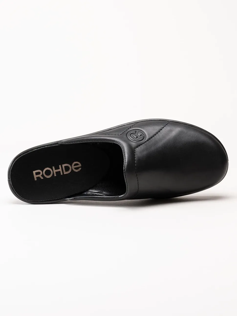 Rohde - Svarta slip in tofflor i skinn