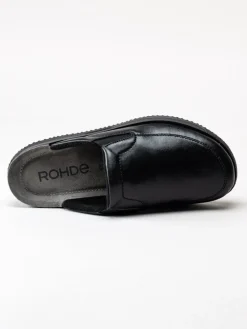 Rohde - Svarta slip in tofflor i skinn