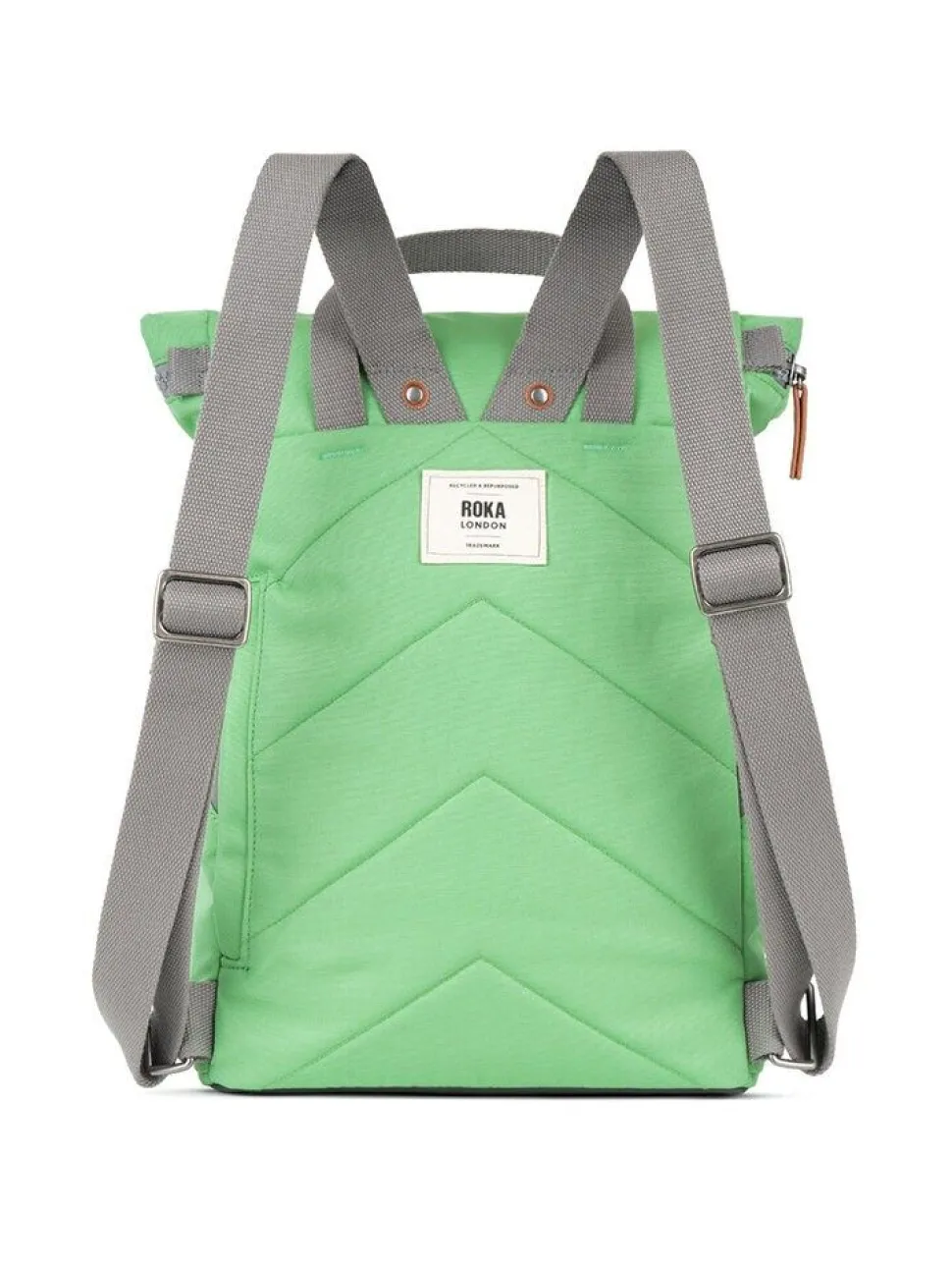 ROKA - Finchley A Recycled Canvas - Ljusgrön medium ryggsäck i canvas