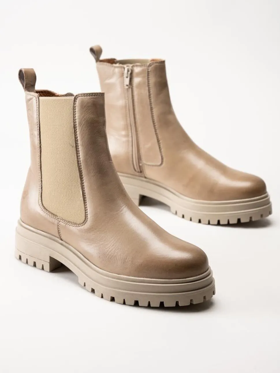 Rosa Negra - Beige boots i skinn