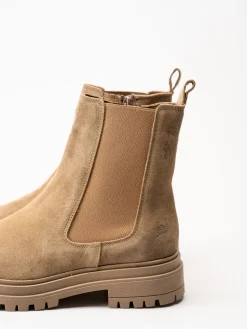 Rosa Negra - Beige chelsea boots i mocka