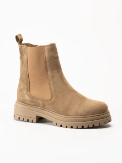 Rosa Negra - Beige chelsea boots i mocka