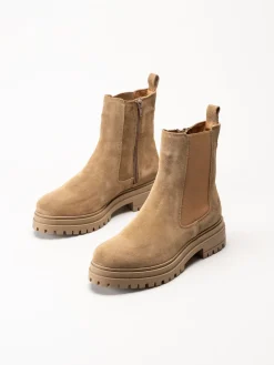 Rosa Negra - Beige chelsea boots i mocka