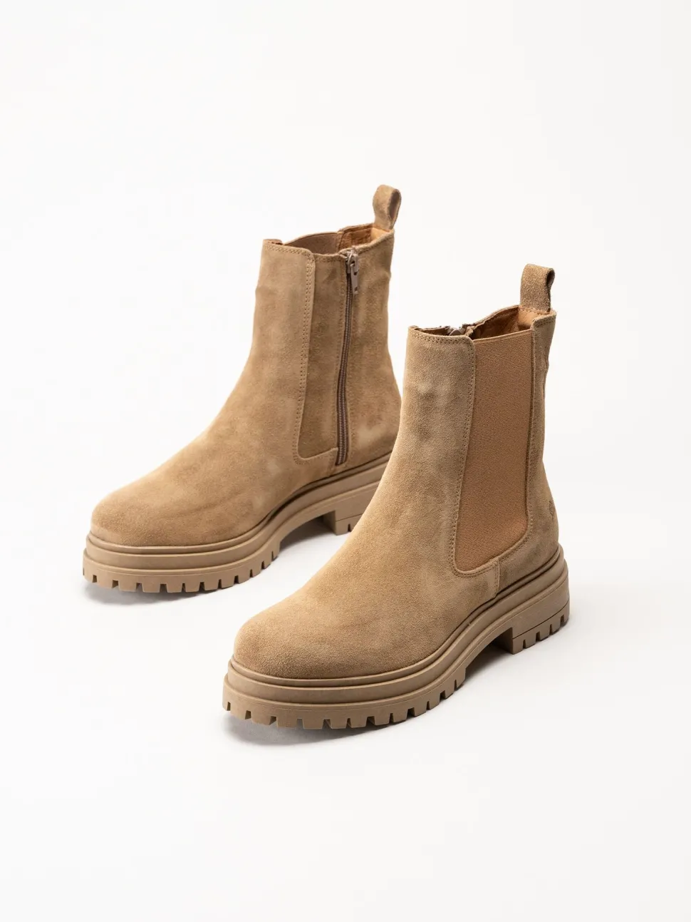 Rosa Negra - Beige chelsea boots i mocka