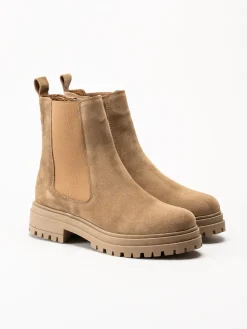 Rosa Negra - Beige chelsea boots i mocka