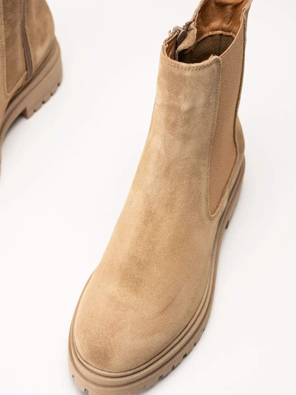 Rosa Negra - Beige chelsea boots i mocka