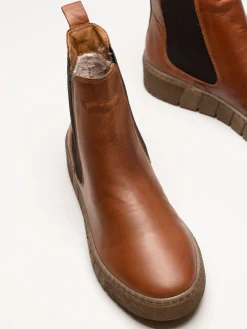 Rosa Negra - Bruna fodrade chelsea boots i skinn