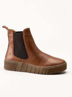 Rosa Negra - Bruna fodrade chelsea boots i skinn