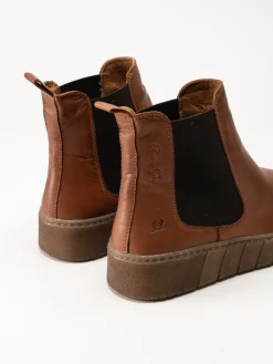 Rosa Negra - Bruna fodrade chelsea boots i skinn