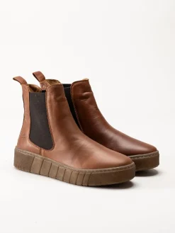 Rosa Negra - Bruna fodrade chelsea boots i skinn