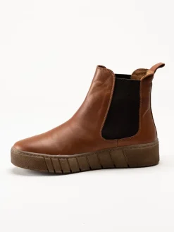 Rosa Negra - Bruna fodrade chelsea boots i skinn