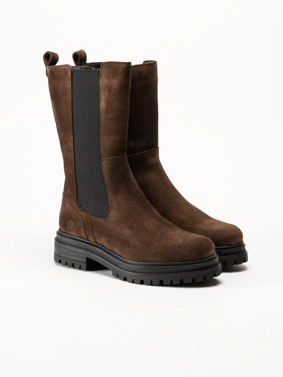 Rosa Negra - Bruna höga resårboots i mocka