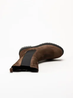 Rosa Negra - Bruna höga resårboots i mocka