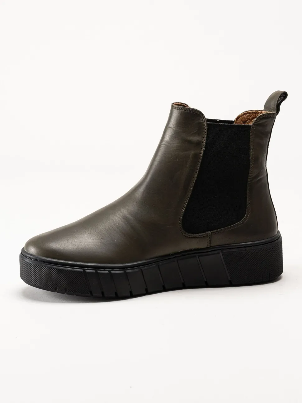 Rosa Negra - Gröna fodrade chelsea boots i skinn