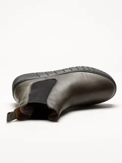 Rosa Negra - Gröna fodrade chelsea boots i skinn