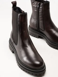 Rosa Negra - Mörkbruna boots i skinn