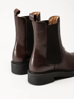 Rosa Negra - Mörkbruna chelsea boots i skinn