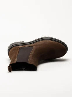 Rosa Negra - Mörkbruna chelsea boots i mocka