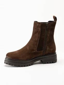 Rosa Negra - Mörkbruna chelsea boots i mocka