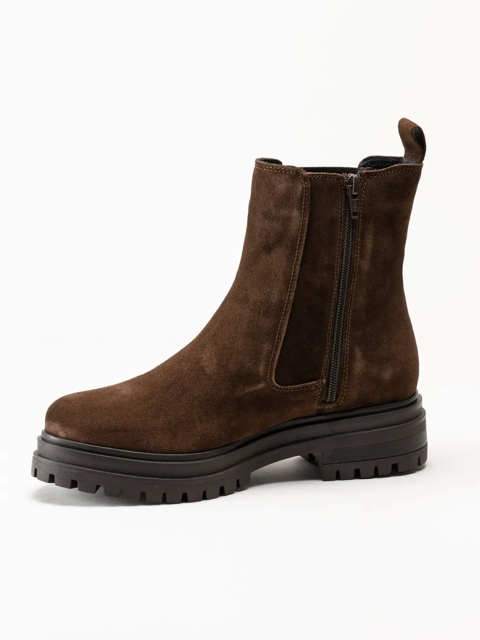 Rosa Negra - Mörkbruna chelsea boots i mocka