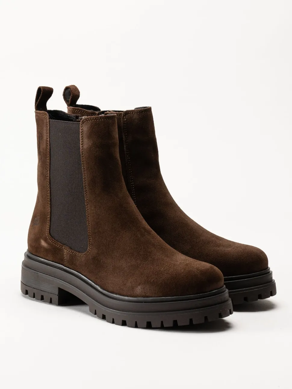 Rosa Negra - Mörkbruna chelsea boots i mocka