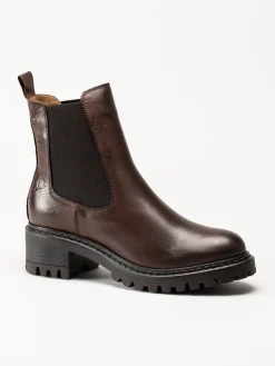 Rosa Negra - Mörkbruna chelsea boots i skinn
