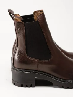 Rosa Negra - Mörkbruna chelsea boots i skinn
