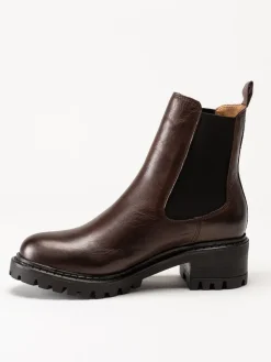 Rosa Negra - Mörkbruna chelsea boots i skinn