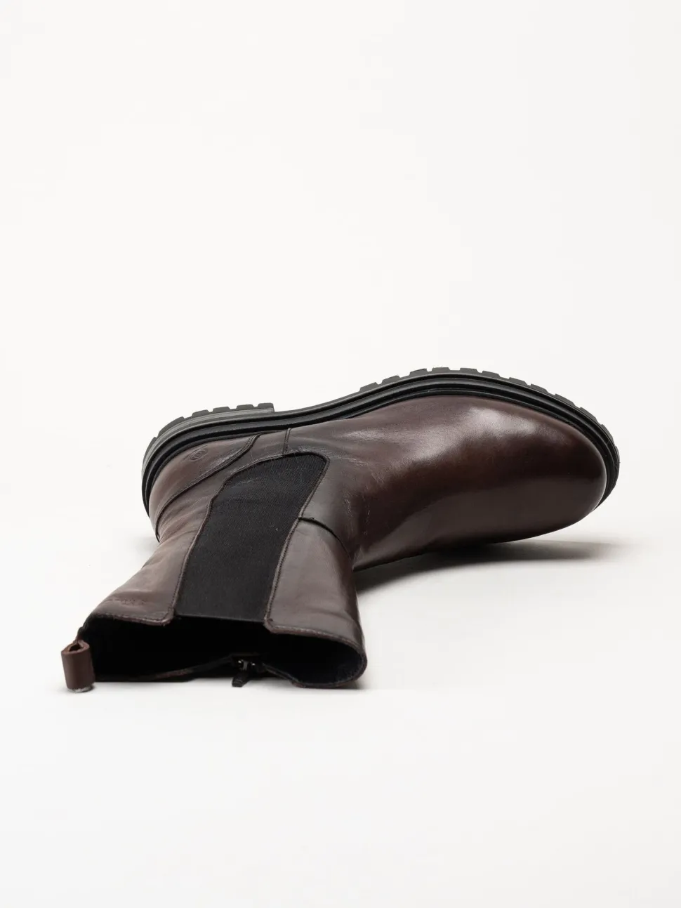 Rosa Negra - Mörkbruna höga resårboots i skinn