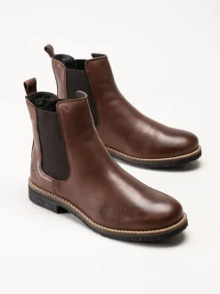 Rosa Negra - Mörkbruna ullfodrade chelsea boots