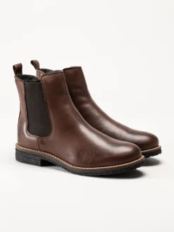 Rosa Negra - Mörkbruna ullfodrade chelsea boots