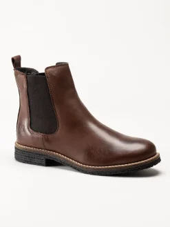 Rosa Negra - Mörkbruna ullfodrade chelsea boots