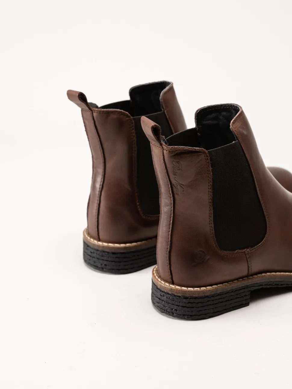 Rosa Negra - Mörkbruna ullfodrade chelsea boots