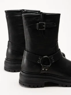 Rosa Negra - Svarta bikerboots i skinn