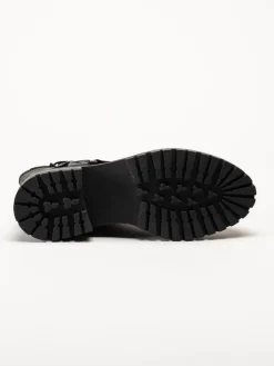 Rosa Negra - Svarta bikerboots i skinn