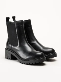 Rosa Negra - Svarta chelsea boots i skinn