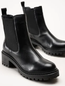Rosa Negra - Svarta chelsea boots i skinn