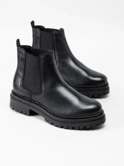 Rosa Negra - Svarta chelseaboots i skinn