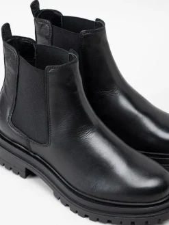 Rosa Negra - Svarta chelseaboots i skinn