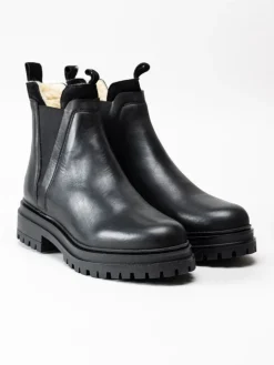 Rosa Negra - Svarta fodrade chelsea boots i skinn